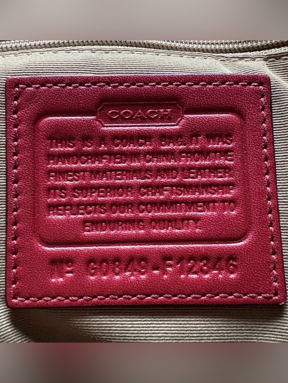 Coach Gallery Y2K Rare Cherry Red Signature Little “c” Monogram Medium Tote Bag - Picture 7 of 12